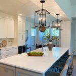 Kitchen Remodel - White Cabinets, White Countertops Grey Island